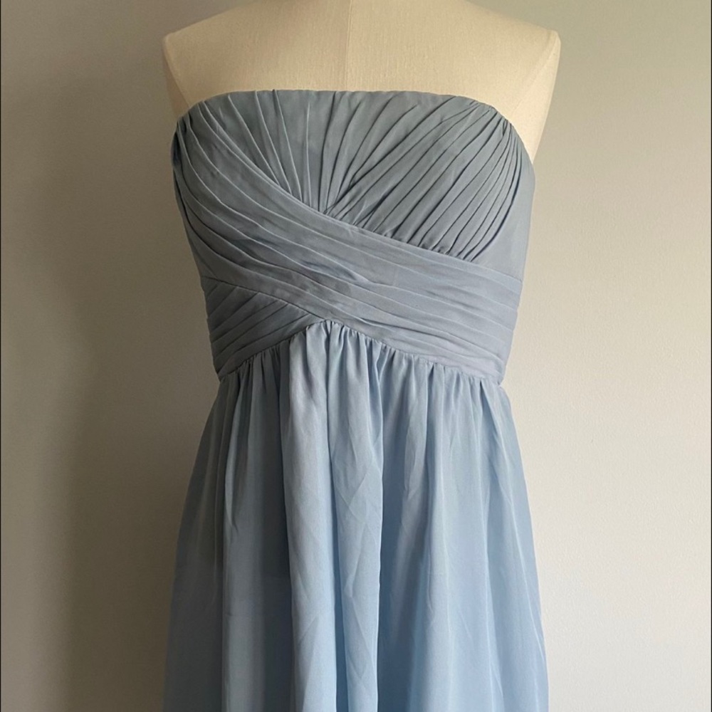 Great Conditionb Beautiful Womens Blu Sage Runched A-Line Blue Dress